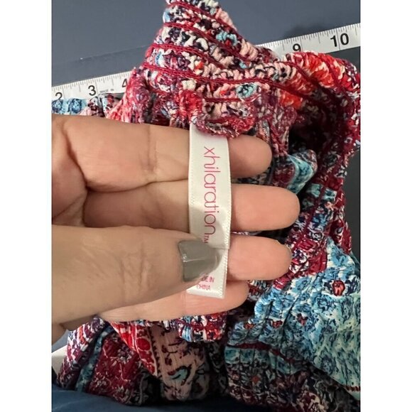 Xhilaration Womens Boho Maxi Dress XL Floral Parchwoek Lagenlook artys - Picture 6 of 10